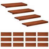 vidaXL - Trapmatten - 16 st - Bruin - 80 x 30 x 2 cm - Massief beukenhout