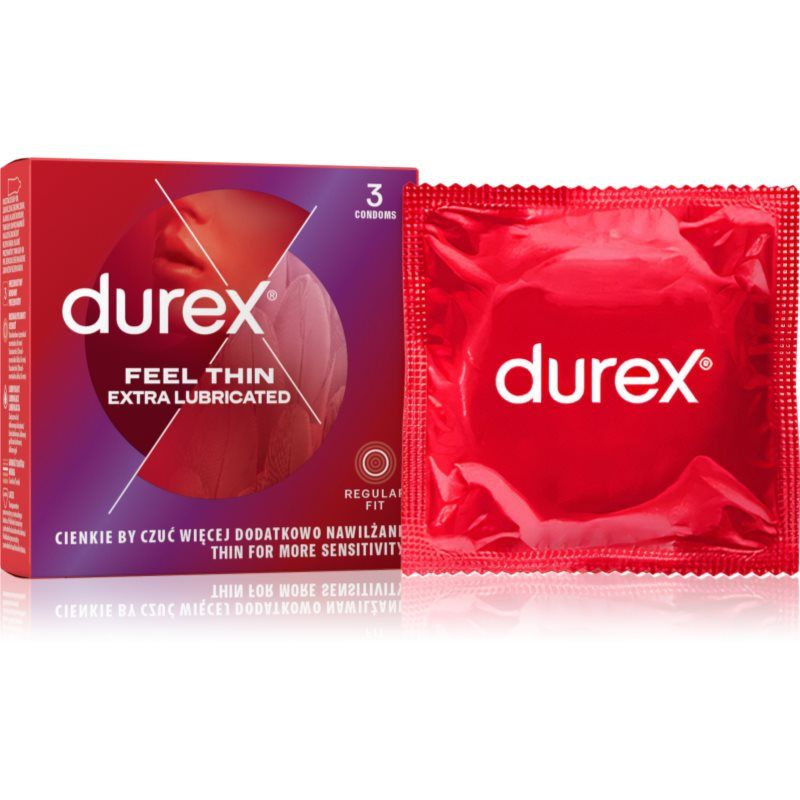 Durex Feel Thin Fetherlite Elite condooms, dun, transparant, 3 stuks