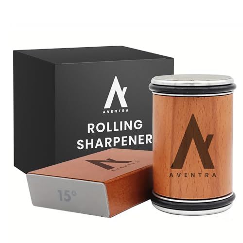 Aventra® Rollende Messenslijper | Professionele Slijpsteen | Houtbruin