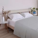 ECOMMERC3 Extra zacht en comfortabel laken voor bedden met 200 cm, zilvergrijs, 100% gemaakt in Spanje, ademend, onderhoudsvriendelijk