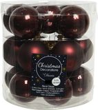 Decoris Kleine kerstballen - 36x st - mahonie bruin - D4 cm - glas - kerstversiering