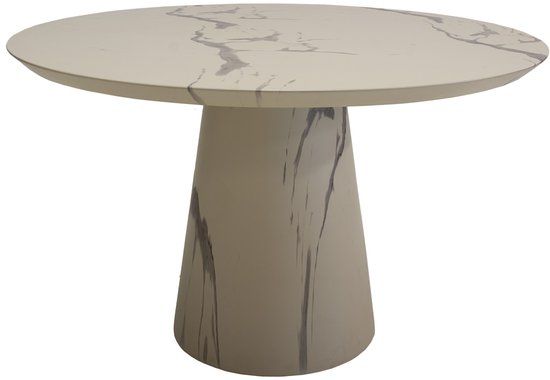 DÉJA Living Eettafel Flen Rond - Marmerlook - 120x120x76cm