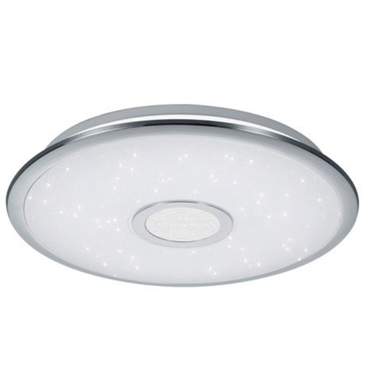 BES LED LED Plafondlamp - Trion Osirina - 30W - Aanpasbare Kleur - Dimbaar - Afstandsbediening - Rond - Glans Chroom