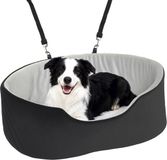 PawHut Autostoel voor huisdieren - Polyester, schuim - 77x43x28cm - Zwart
