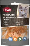 Trixie Premio Cubes - Kippenborst en Garnalen - Zachte Kattenbeloning 50g, Glutenvrij