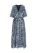 faina Jurk 'Festive' cyaan blauw / zwart / wit