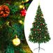 vidaXL Sapin de Noël artificiel avec éclairage et boules de Noël 210 cm vert