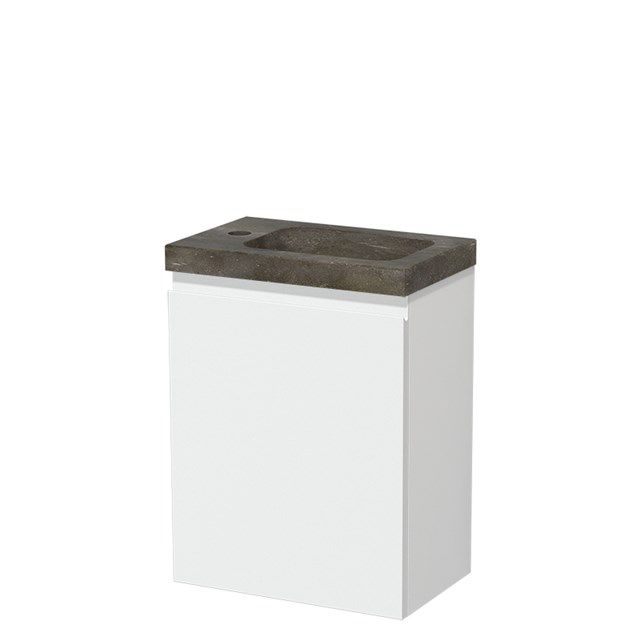Maxaro Toiletmeubel met Wastafel Natuursteen Modulo Mat Wit 40 cm