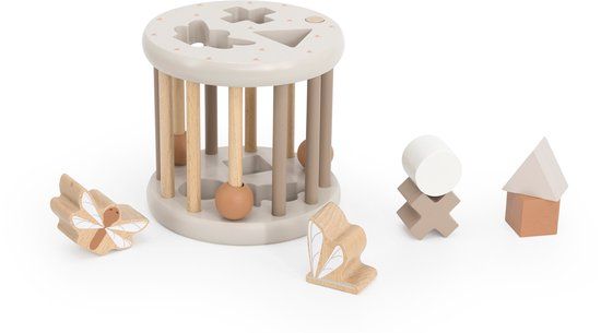 Label Label Houten Vormenstoof Nougat/Naturel