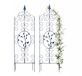 Relaxdays Plantensteun - 2 stuks - Zwart - Metaal - 116x35 cm