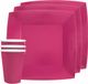 Santex Feest/Verjaardag Servies Set - 20x Bordjes en Bekertjes - Fuchsia Roze - Karton