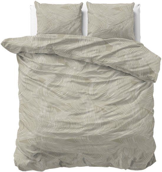 Sleeptime Dekbedovertrek Ripple – 100% Katoen – Taupe – 200x220 cm