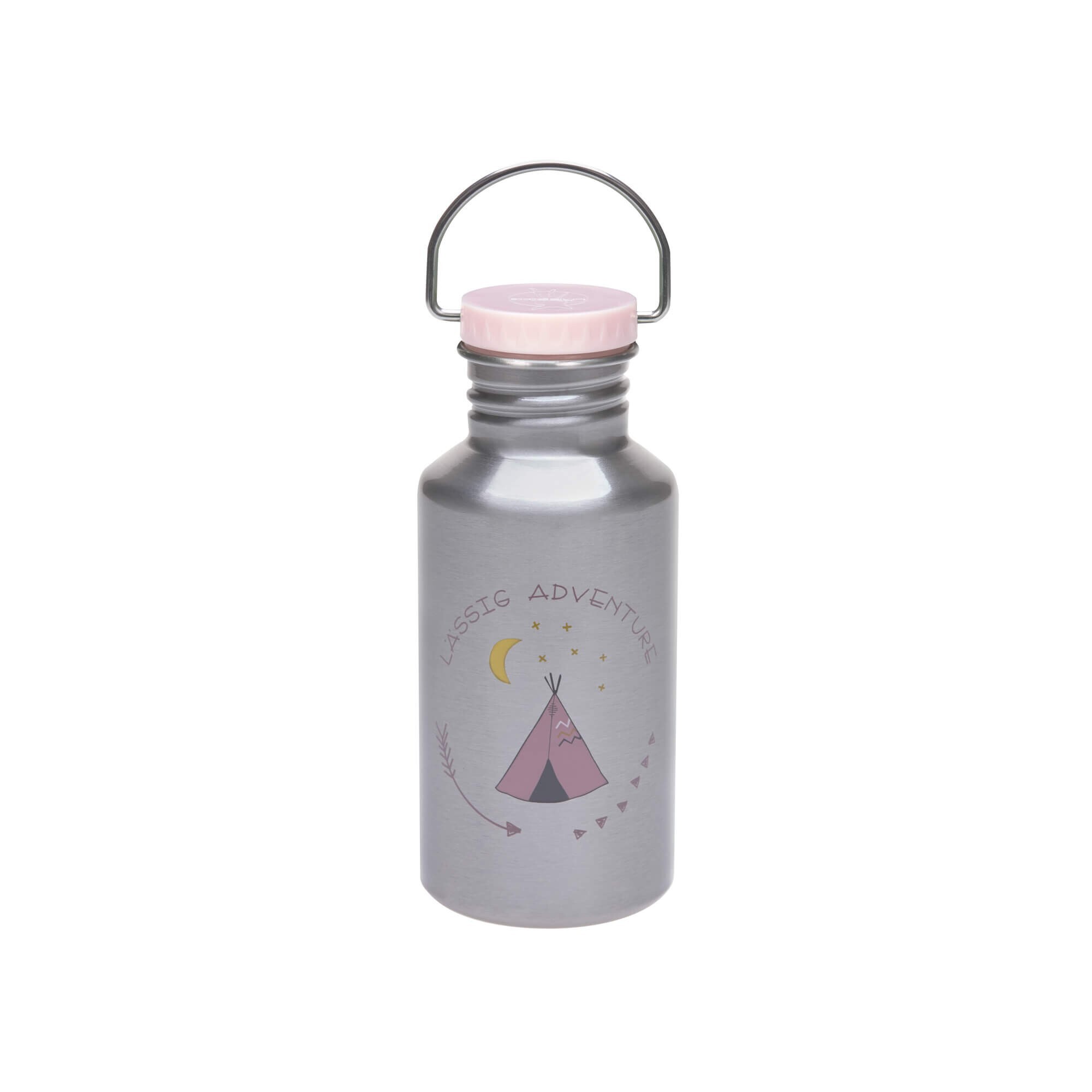 Lässig fles RVS Adventure Tipi rvs, roze