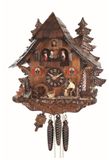 Engstler - 473_MT - Horloge à coucou - Mécanisme de chaîne d'un jour - Noyer - avec musique avec couple dansant - 35 cm