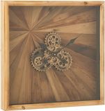 J-Line Wandklok Vierkant Hout Naturel Small