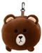 Peluche 4-en-1 : coussin, masque pour les yeux, porte-clés – ours brun