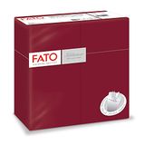 Fato, Droge papieren servetten, Airlaid, met bestekzak, stoffen effect, verpakking van 50 servetten, grootte 40x40, kleur bordeaux