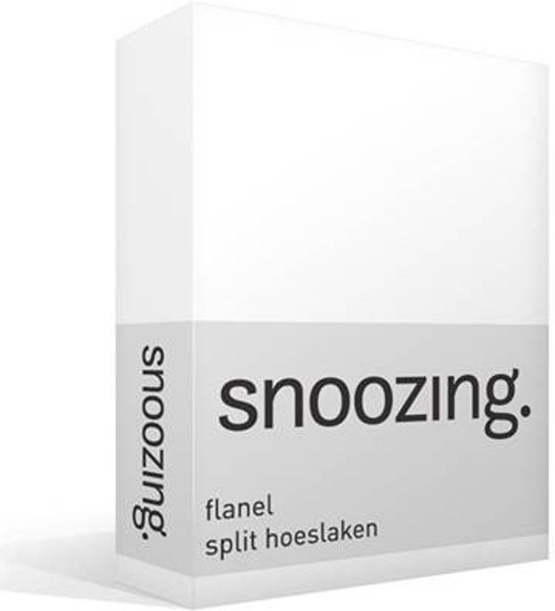 Snoozing flanel split hoeslaken Wit Lits-jumeaux (160x210/220 cm) (05 wit matras)