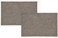 Merkloos 4x Rechthoekige placemats lurex bruin/goud - Kunststof - 45 x 30 cm - Onderleggers