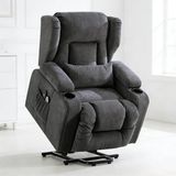 COMHOMA Elektrische Relaxstoel met Massage en Kantelfunctie - Grijs