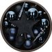 Bellatio Decorations kerstballen set - 33x st - met ster piek - donkerblauw - kunststof
