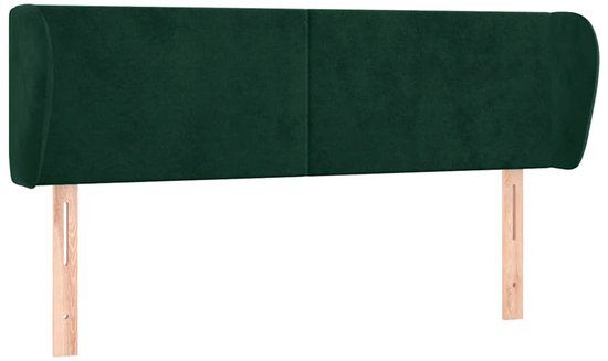 vidaXL Hoofdbord met randen 147x23x78/88 cm fluweel donkergroen
