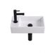 Adema Fuente fonteinset – 41x22x10 cm – céramique blanc brillant – trou de robinet à gauche – robinet noir mat