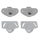 cyclingcolors 2 x complete set voor schuifdeur, frame en geleiding van kunststof, rolrail, accessoires voor schuifdeur, grijs