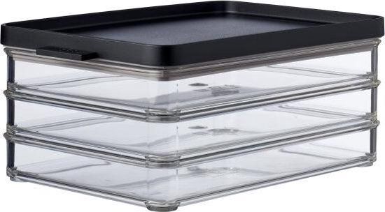 Mepal Omnia Vleeswarendoos - 1.5L - 3-laags - Zwart