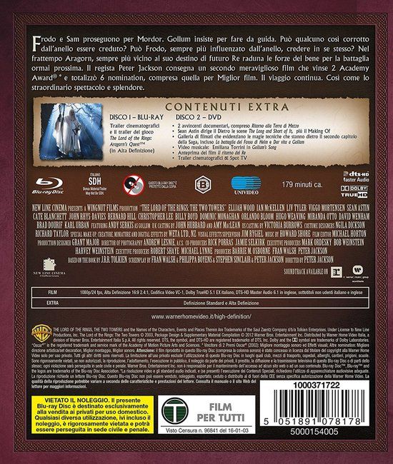 Warner Home Video The Lord of the Rings: the Two Towers Blu-ray