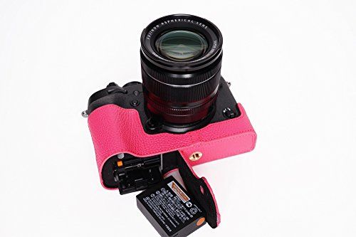 TP Handgemaakte Echt Lederen Half Camera Case Camera Tas voor FUJIFILM XT3 X-T3 XT2 - Peachblow