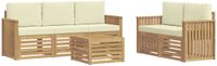vidaXL - Buiten - bank - set - 6 - st - Wit - en - crèmekleurig - Polyester