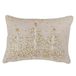 SARO LIFESTYLE L'hiver Design Poly Blend geborduurd kerstboom kussen gevuld met dons, 35,6 x 50,8 cm, natuur