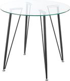 [en.casa] Ronde glazen tafel Huittinen 72x80 cm zwart en transparant