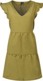 VERO MODA VMKITA SS FRILL V-NECK DRESS WVN EXP GA Mini Robe Manches Courtes Marron