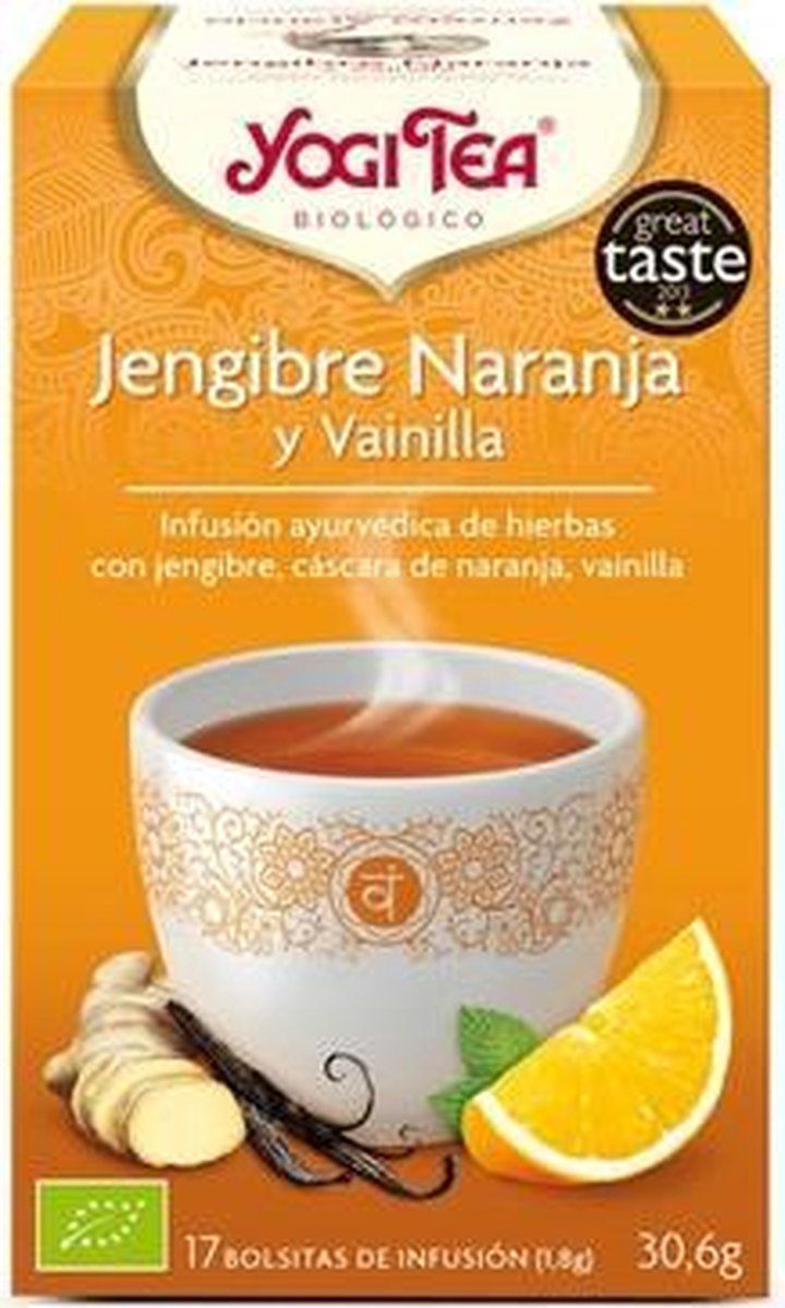 Yogi Tea Jengibre Naranja Y Vainilla Infusión 17 X 1,8 G