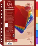 Exacompta tabbladen PP doorschijnend 6 neutrale tabs A4 Maxi