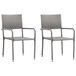 VidaXL Tuinstoelen 2 stuks Polyrattan Staal Grijs