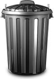 Plasticforte Vuilnisbak - afvalemmer met deksel - 31 liter - zwart