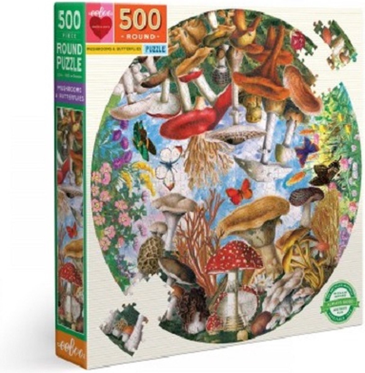 Eeboo Puzzel Mushroom and Butterflies – 500 stukjes