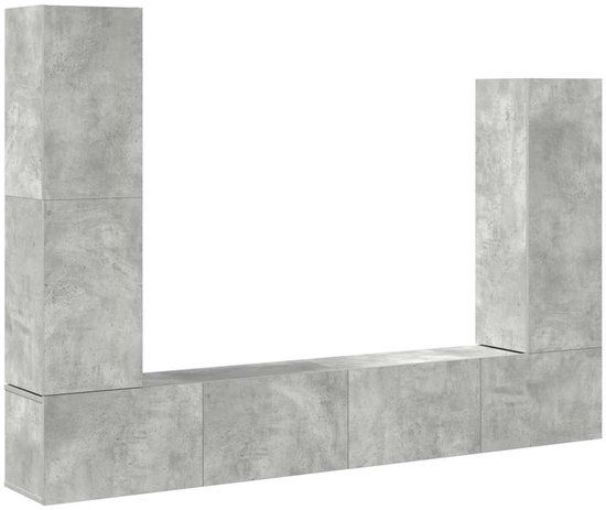 VidaXL 4-delige Tv-meubelset bewerkt hout betongrijs