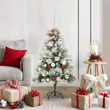 vidaXL Kunstkerstboom Groen en Wit 120 cm PVC Metaal Plastic