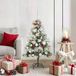 vidaXL Kunstkerstboom Groen en Wit 120 cm PVC Metaal Plastic