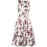 H&R London Aphrodite Metallic Swing Dress Dames Midi-jurk - wit - 6XL