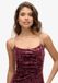 Superdry Diamonte Fluwelen Maxi-jurk Dames Maroon Crush UK12-EU40