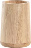 Item International Tandenborstelhouder / drinkbeker - hout - beige - 8 x 11 cm