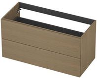 INK - Meuble bas 2L Softclose avec poignées - 1000x450x520 mm - Chêne olive
