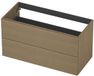 INK - Meuble bas 2L Softclose avec poignées - 1000x450x520 mm - Chêne olive