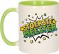 Bellatio Decorations Shoppartners Bv Stoerste meester cadeau koffiemok / theebeker wit en groen met sterren - 300 ml - keramiek