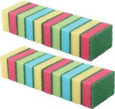 Sorbo Nedac Sorbo Mascot B.V. (Dayes) Schuursponsjes - huishoudsponsjes - 9 cm - 60x stuks - gekleurd